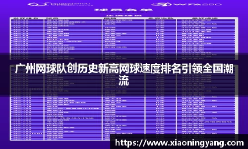 广州网球队创历史新高网球速度排名引领全国潮流